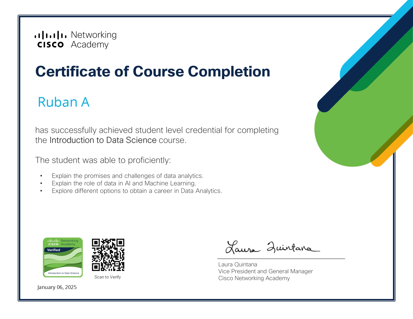 Introduction to Data Science Certificate